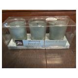 three Fern brand 'Morning Dewdrops' candles
