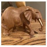 Vintage Wood Carved Elephant Figure