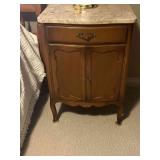 Vintage French Provincial Nightstand w/ Marble Top