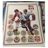 Vintage 1976 WHA All Star Poster Canada Vs. USA