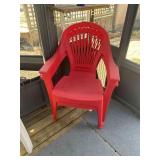 (2) Plastic Red Chairs **