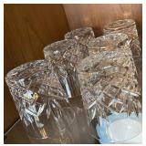 (6) vintage crystal whiskey tumblers ONLY