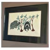 'Happy Musk-oxen' by Anges Nanogak Goose 1977 #/50