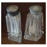 Crystal Salt & Pepper Shakers with Button Tops