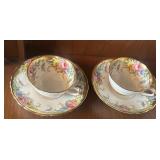 Royal Chelsea Golden Rose bone china teacups