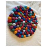 Vibrant Woolen Felt Ball Hot Pad
