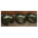 vintage Swedish green glass dessert bowls