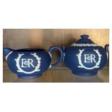 Wedgetwood Royal Blue Queen Elizabeth II Tea Set