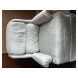 Light blue wingback accent chair