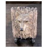 Wolf Face miniature plaque with stand