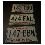 Vintage Manitoba License Plates (3)