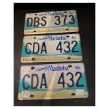 Manitoba License Plates (3)