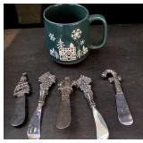Christmas Mug and Serving Knives