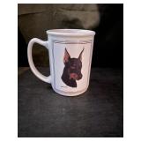Vintage Doberman Pinscher ceramic coffee mug
