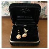 Vintage Post Shell Camo Dangle Earrings