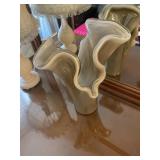 Large Vintage Ruffel Murano Art Glass Vase