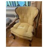 Vintage mid-century wingback armchair