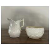 Vintage Belleek Pottery 'Lily' Cream & Sugar set