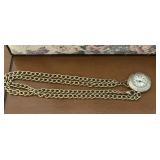 Vintage Gold Tone Lucern Manual Necklace Watch