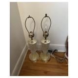 Vintage Hollywood Regency crystal glass lamps