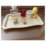 Tray and Assorted Beauty Products