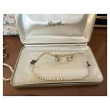 Vintage Lady Alice Faux Pearl Necklace & Earrings