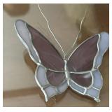 Vintage Stained Glass Butteryfly Suncatcher
