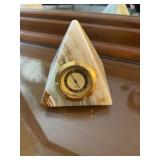 Vintage onyx stone pyramid desk clock