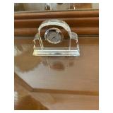 Vintage Bowring clear crystal desk clock