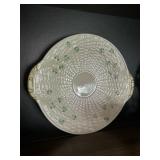 Belleek Ireland Shamrock Basketweave Serving Plate