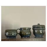 Vtg Irish Shamrock Sugar Bowl, Mini Creamer & Egg