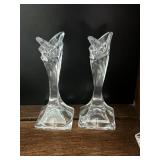 Vintage Mikasa 'Deco' Crystal Candlestick Holders