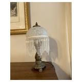 Vintage Victorian-style beaded fringe boudoir lamp