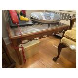 Antique Wood and Glass Table ONLY