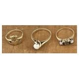 (3) Gold 10K Rings 9.9 Grams See Photos