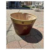 vintage-style rustic bentwood planter bucket