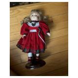 Vintage 1990s Heritage Christmas Porcelain Doll