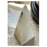 Mexican white onyx gemstone pyramid