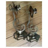 Victorian Nouveau Brass Swing-Arm Candle Holders