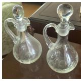 Vintage Crystal Oil and Vinegar Cruets