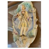 Vintage Porcelain Wall Plaque Colonial Man