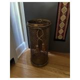 Vintage Mid Century Brass Plated Umbrella Stand