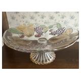 Vintage Soga Japan glass pedestal bowl