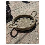 Woven seagrass coffee table tray basket