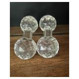 Vintage Dumbbell-Shaped Cut Crystal Knife Rests