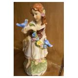 Vintage Alfretto 'Girl with Birds & Garland'