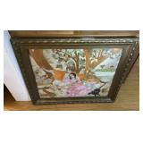 Vintage Silk Embroidery Textile Euro Romanticism