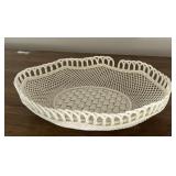 Vintage Beleek Pottery Woven Basket RARE!