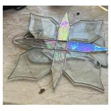 Vintage leaded stained glass suncatcher panel