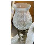 Vintage Crystal Hurricane Lamp